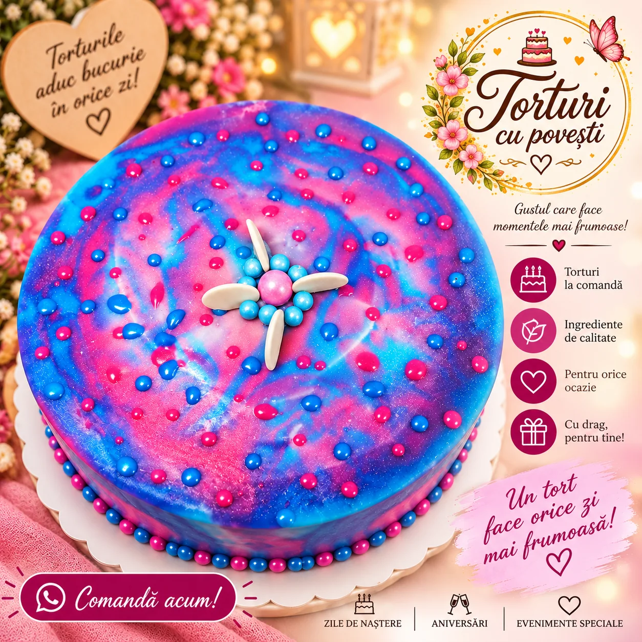 Tort cosmic colorat