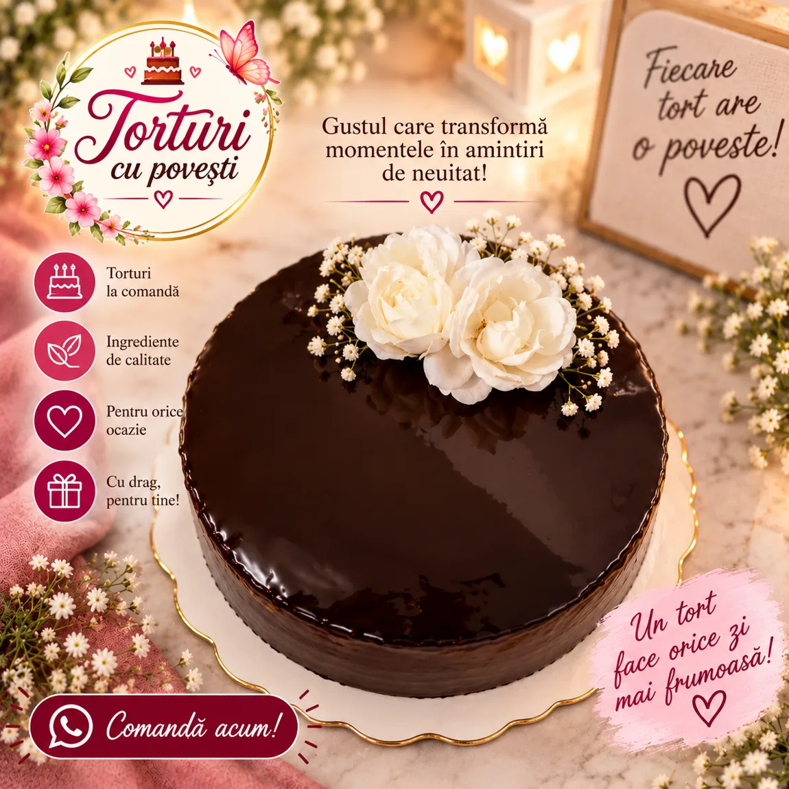 Tort cu glazură de ciocolată